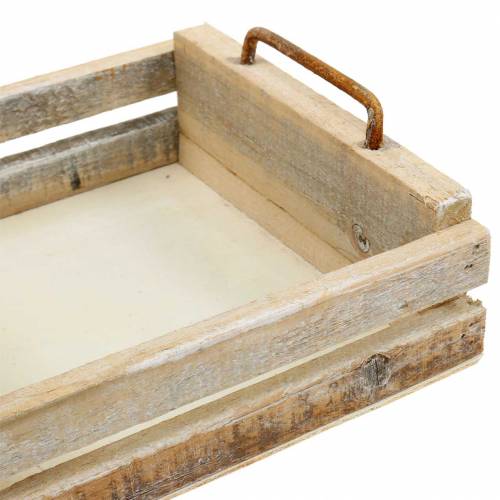 Floristik24 Houten dienblad met handvatten vierkant 30×30/24×24/18×18cm set van 3
