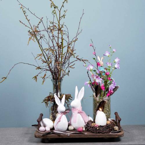 Floristik24 Houten dienblad met metalen handvatten bruin 45cm x 27.5cm H11cm