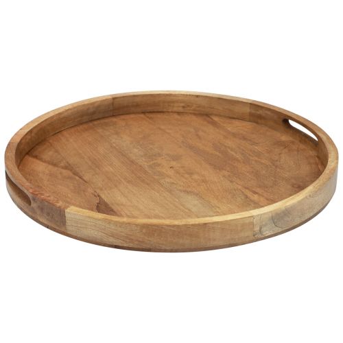 Floristik24 Houten dienblad rond dienblad naturel mangohout Ø48cm H4cm