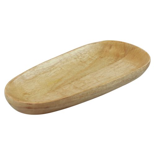 Floristik24 Houten dienblad dienblad ovaal natuurlijk mangohout 28×12×2,5cm