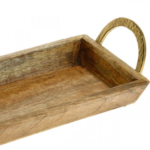 Floristik24 Houten dienblad met handvatten, decoratieve schaal, mangohout L39.5cm
