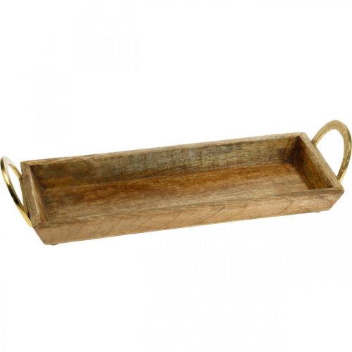 Floristik24 Houten dienblad met handvatten, decoratieve schaal, mangohout L39.5cm