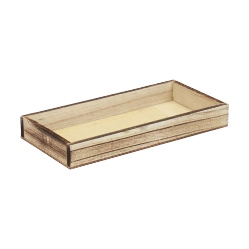 Houten dienblad gevlamd decoratief dienblad tafeldecoratie rustiek 24×12×3cm