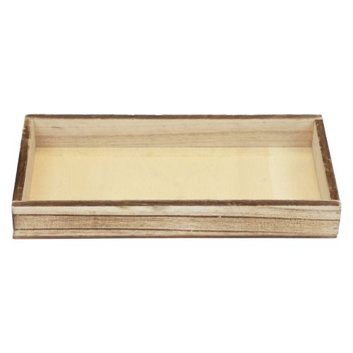 Floristik24 Houten dienblad gevlamd decoratief dienblad tafeldecoratie rustiek 30×15×3cm