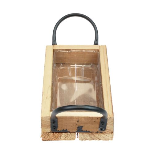 Floristik24 Houten dienblad met handvatten decoratief dienblad naturel zwart 25×12,5×5cm