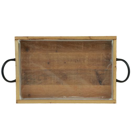 Artikel Houten dienblad rustiek dienblad met handvatten hout 40/35cm set van 2