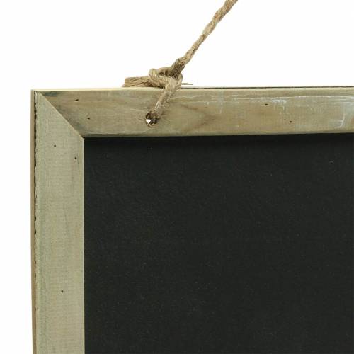 Artikel Leistenen bord met houten rand om op te hangen naturel 30x15cm 5 st