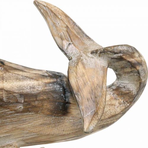 Floristik24 Walvis Deco Hout Houten Walvis Maritiem Decoratie Teak Naturel 29cm