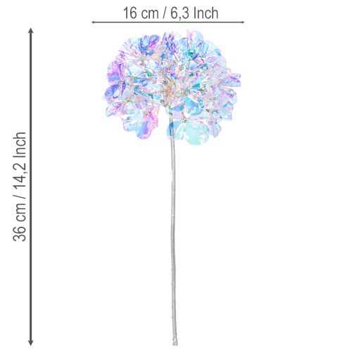 Kunstmatige hortensia-bloemtak in iriserende kleuren, 36 cm, 2 stuks | Floristik24.nl