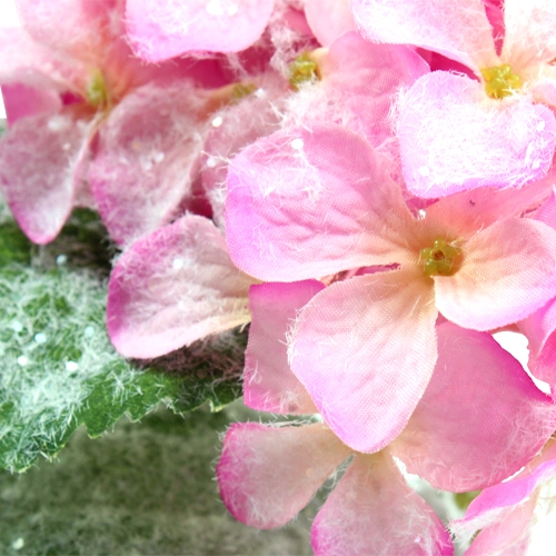 Artikel Hortensia roze met sneeuweffect 25cm