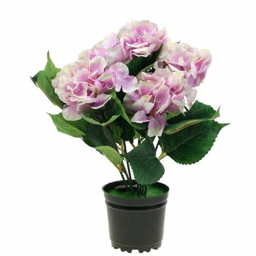 Floristik24 Zijden bloemen hortensia in een pot lila 35cm