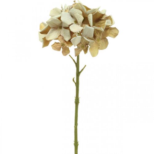Hortensia kunstbloem bruin, wit herfstdecoratie zijden bloem H32cm