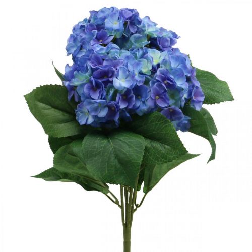 Hortensia Kunstbloem Blauw Zijden Bloemboeket 42cm