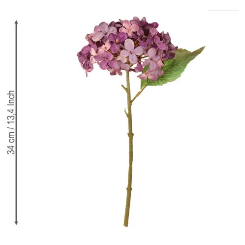 Artikel Kunsthortensia's Paars Kunstbloemen Hortensia 34cm 2 stuks