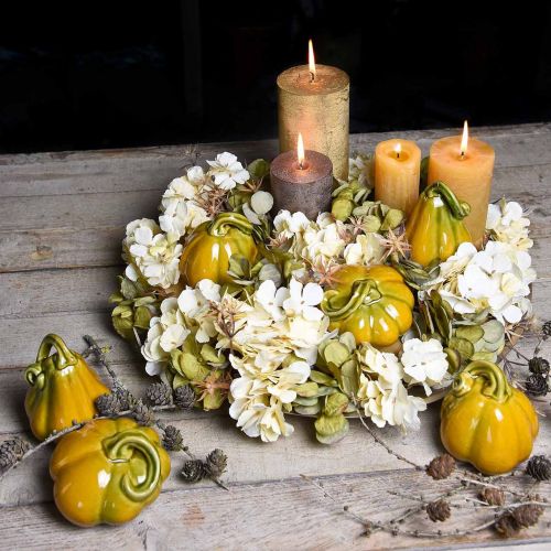 Artikel Hortensiaboeket kunstbloemen geel 5 bloemen 48cm