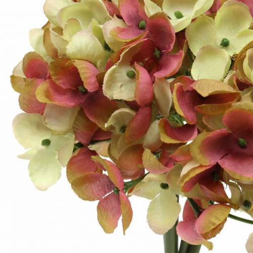 Floristik24 Hortensia bos kunstbloemen roze, geel 28cm