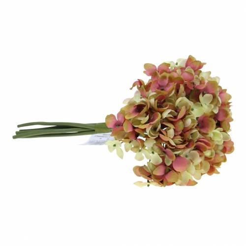 Floristik24 Hortensia bos kunstbloemen roze, geel 28cm