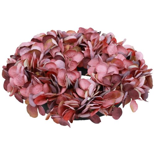Artikel Kunstbloemen decoratie hortensia krans kunst oudroze Ø26cm