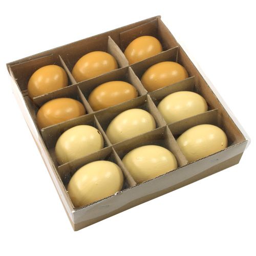 Floristik24 Kippeneieren 6cm mix geel 10st