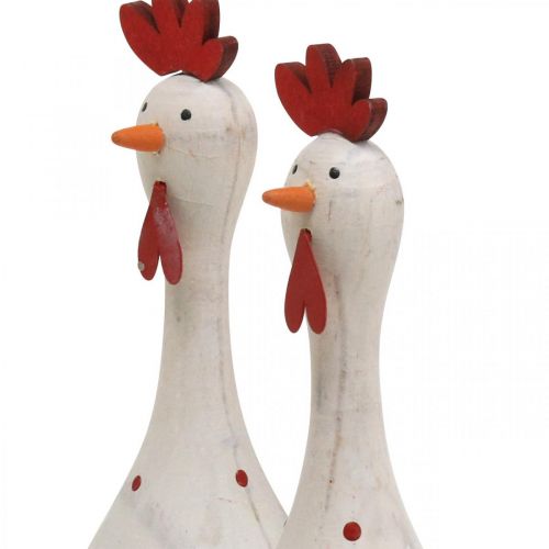 Floristik24 Decoratief kippenhout wit decoratief figuur Pasen Ø5cm H15cm 2st