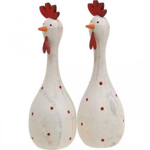 Floristik24 Decoratief kippenhout wit decoratief figuur Pasen Ø5cm H15cm 2st