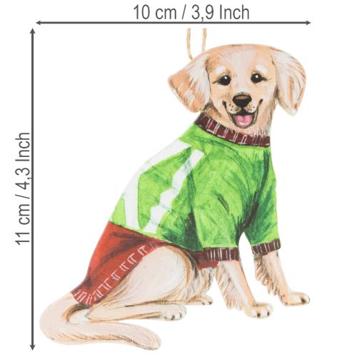 Kerstversiering met hond, decoratieve hangversiering, hond met sjaal en muts, 12 cm, 2 stuks | Floristik24.nl