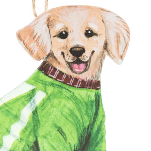 Kerstversiering met hond, decoratieve hangversiering, hond met sjaal en muts, 12 cm, 2 stuks | Floristik24.nl