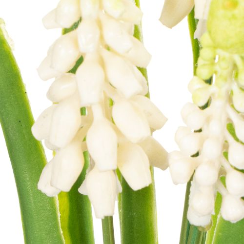 Artikel Vaas met hyacint, kunstbloem, voor een elegante en stijlvolle tafeldecoratie (20 cm).