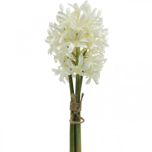Floristik24 Kunst hyacint witte kunstbloem 28cm bundel van 3st