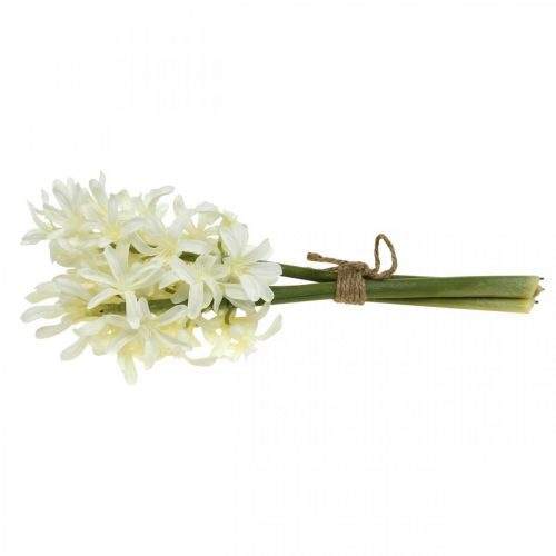 Floristik24 Kunst hyacint witte kunstbloem 28cm bundel van 3st