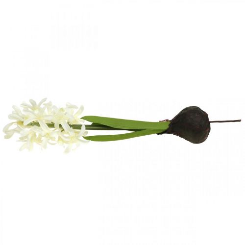 Floristik24 Kunsthyacint met bol kunstbloem wit om op te plakken 29cm
