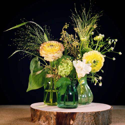 Floristik24 Decoratie glas Ø6cm H8cm groen/grijs 6st