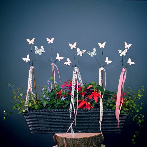 Floristik24 Plantenbak rotan look antraciet 52cm x 16cm H13cm
