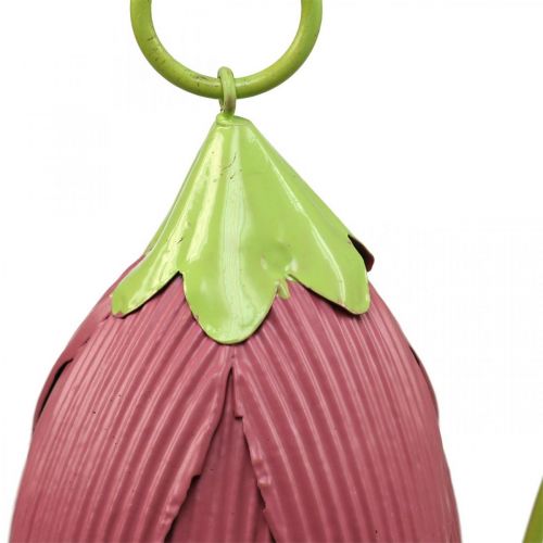 Floristik24 Tuinstekers metaal sierbloemen roze roze geel L58cm 3st