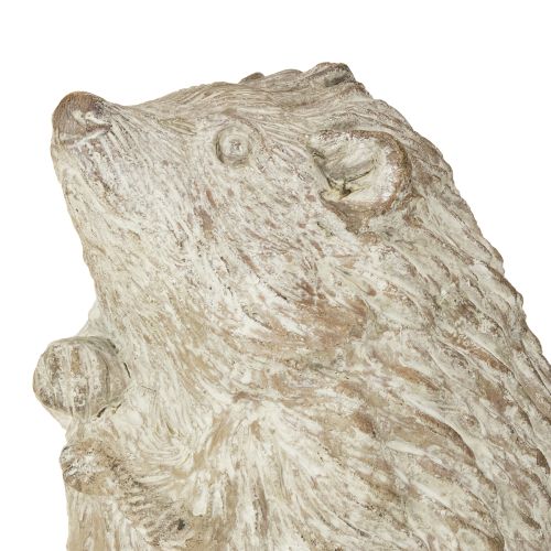 Floristik24 Egel herfstdecoratie figuur gegoten steen wit gewassen H14,5cm