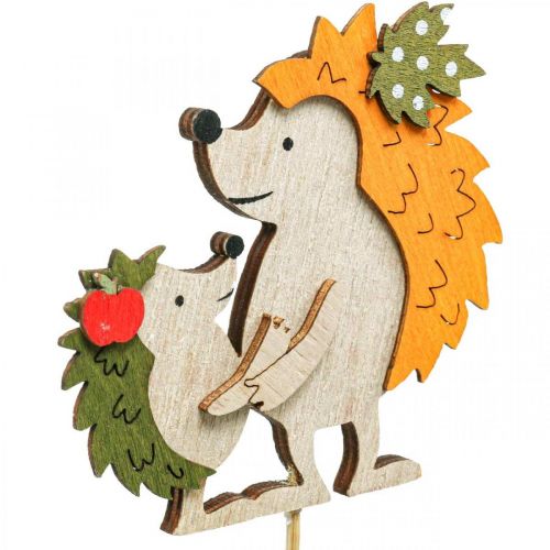 Artikel Bloemplug egel met kind herfstdecoratie hout 8,5cm 8 st
