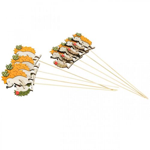Artikel Bloemplug egel met kind herfstdecoratie hout 8,5cm 8 st