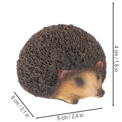 Decoratief egelbeeldje, kleine tafeldecoratie voor de herfst, 8 cm | Floristik24.nl