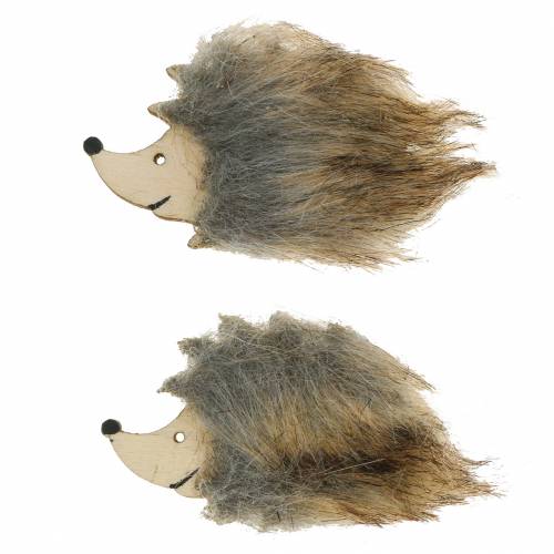 Floristik24 Herfstdecoratie egel met vacht 7cm 24 st