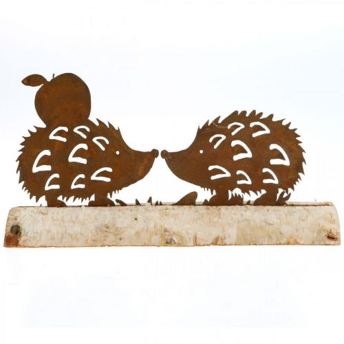 Floristik24 Roest egel deco berkenschors metalen herfst decoratie 20×4cm H10.5cm