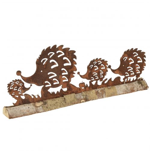 Floristik24 Egelfamilie roestdecoratie herfstpatina 38x4,5x13,5cm