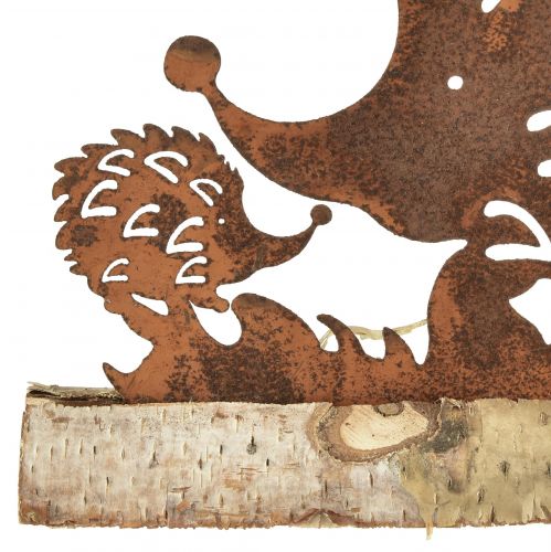 Floristik24 Egelfamilie roestdecoratie herfstpatina 38x4,5x13,5cm
