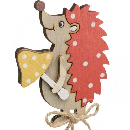 Floristik24 Bloem stok egel, houten decoratie, herfst figuur H9.5cm L32cm 12st