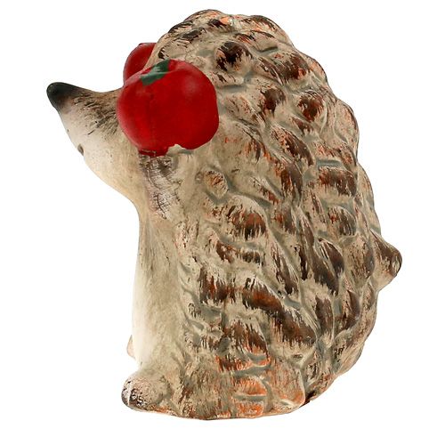 Floristik24 Egel keramiek figuur met bruine appel 7,5 cm