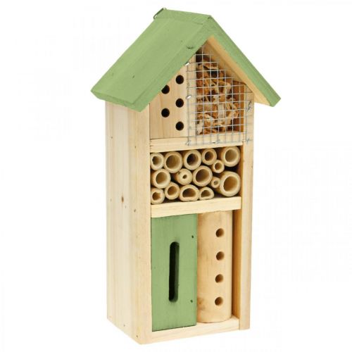 Floristik24 Insectenhotel Groen Houten Nesthulp Tuininsectenhuis H26cm