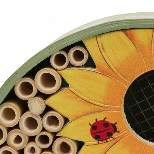 Artikel Insectenhotel Rond Houten Insectenhuis Groen Zonnebloem Ø25cm