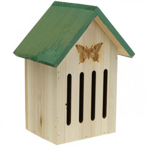 Floristik24 Insectenhotel hout, insectenhuisje, nesthulp vlinder H21.5cm