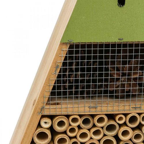 Floristik24 Insectenhotel Insectenhuis Hout Groen Geel 30,5x39cm