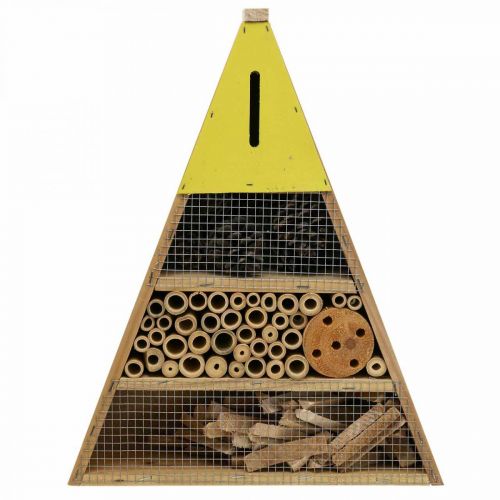 Floristik24 Insectenhotel Insectenhuis Hout Groen Geel 30,5x39cm
