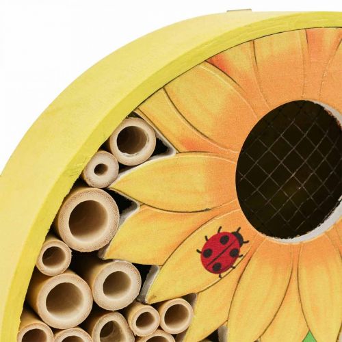 Artikel Insectenhotel Rond Houten Insectenhuis Geel Zonnebloem Ø25cm